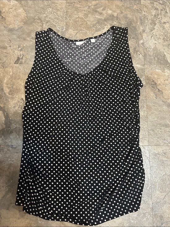 New York & Company Tops - New York & Company Black and White Polka Dot Sleeveless Tank